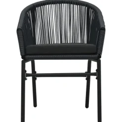 vidaXL - 5-delige Tuinset met kussens - Zwart PVC-rattan en staal - 80x80 cm