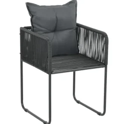 vidaXL - 9-delige Tuinset met kussens - Zwart - PVC-rattan - 184.5x90 cm