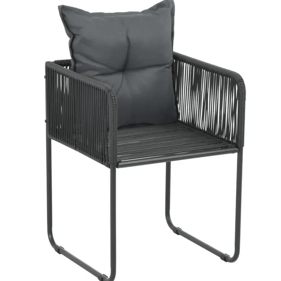 vidaXL - 9-delige Tuinset met kussens - Zwart - PVC-rattan - 184.5x90 cm
