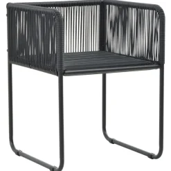 vidaXL - 9-delige Tuinset met kussens - Zwart - PVC-rattan - 184.5x90 cm