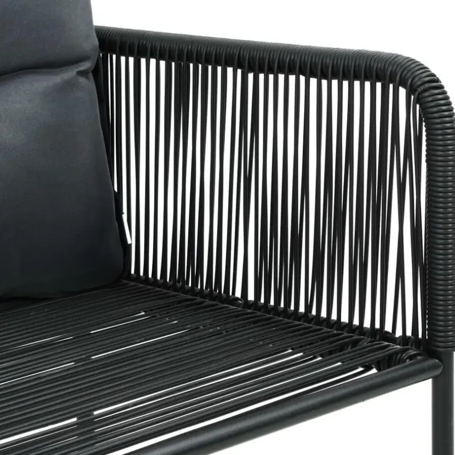vidaXL - 9-delige Tuinset met kussens - Zwart - PVC-rattan - 184.5x90 cm