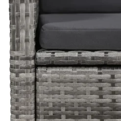 vidaXL - 9-delige Tuinset met kussens 8 grijs verstelbaar stoelen - 200x100 cm