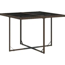 vidaXL - 5-delige Tuinset met wit kussens - Bruin - PE rattan - 110x106 cm