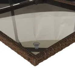 vidaXL - 5-delige Tuinset met wit kussens - Bruin - PE rattan - 110x106 cm
