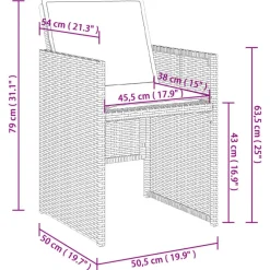 vidaXL - 5-delige Tuinset met wit kussens - Bruin - PE rattan - 110x106 cm