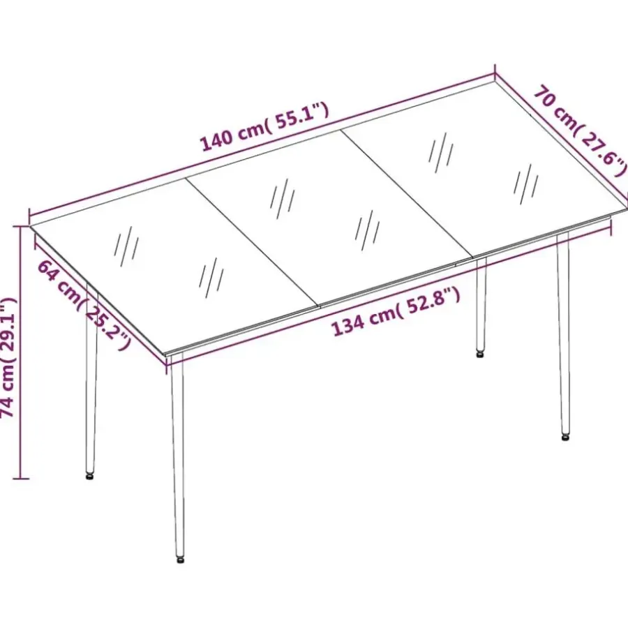 Tuinsets-vidaXL - 7-delige Tuinset met kussens - Zwart PVC-rattan en staal - 140x70 cm