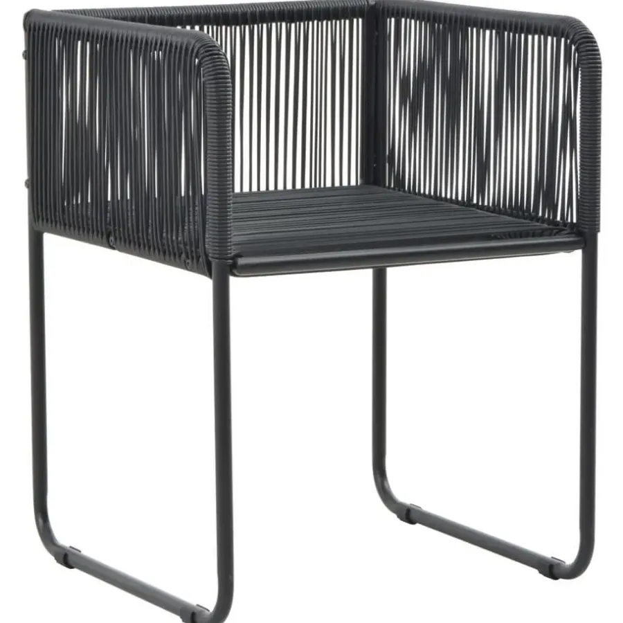 vidaXL - 7-delige Tuinset met kussens - Zwart & bruin - PVC-rattan - 184.5x90 cm