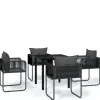 Tuinsets-vidaXL - 5-delige Tuinset met kussens - Zwart PE rattan & staal - 80x80 cm
