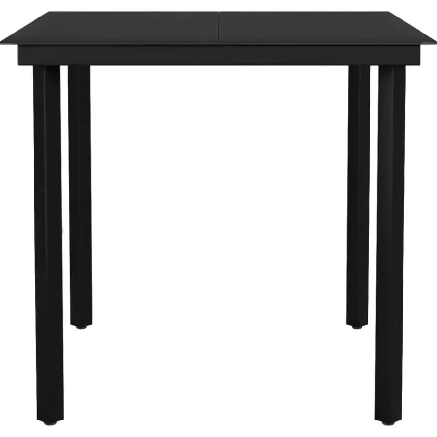 Tuinsets-vidaXL - 5-delige Tuinset met kussens - Zwart PE rattan & staal - 80x80 cm