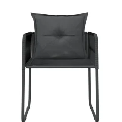Tuinsets-vidaXL - 5-delige Tuinset met kussens - Zwart PE rattan & staal - 80x80 cm