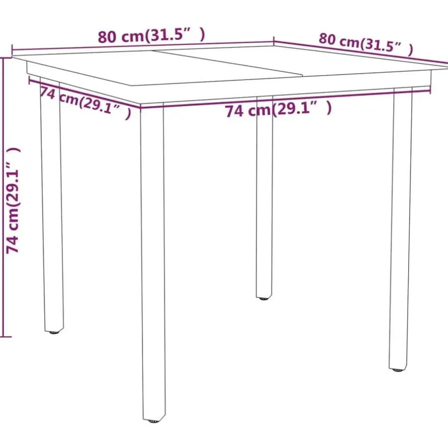 Tuinsets-vidaXL - 5-delige Tuinset met kussens - Zwart PE rattan & staal - 80x80 cm