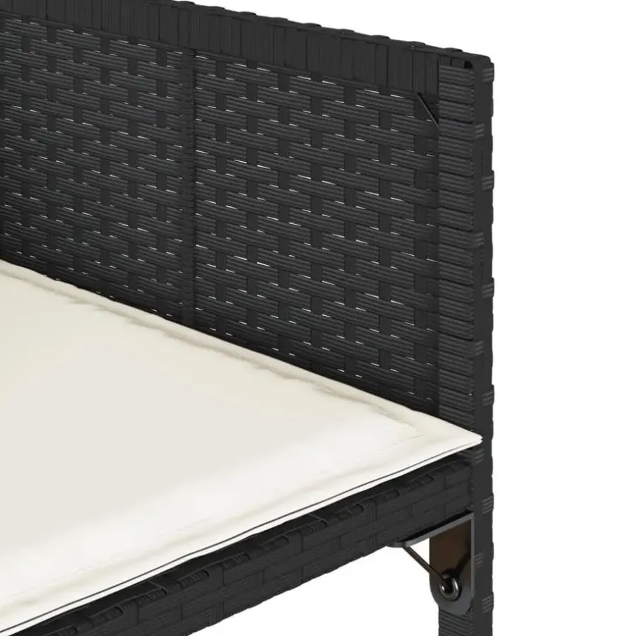 Tuinsets-vidaXL - 5-delige Tuinset wit kussens - Zwart - PE rattan en glas - 110x106 cm