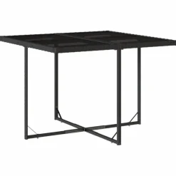Tuinsets-vidaXL - 5-delige Tuinset wit kussens - Zwart - PE rattan en staal - 110x106 cm