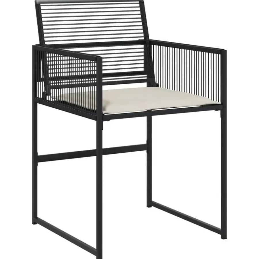 vidaXL - 7-delige Tuinset wit zitkussens - Zwart - PE rattan - 165x107 cm