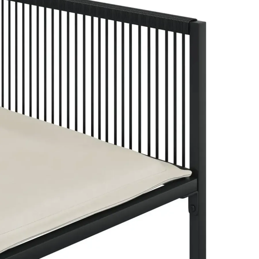 vidaXL - 7-delige Tuinset wit zitkussens - Zwart - PE rattan - 165x107 cm