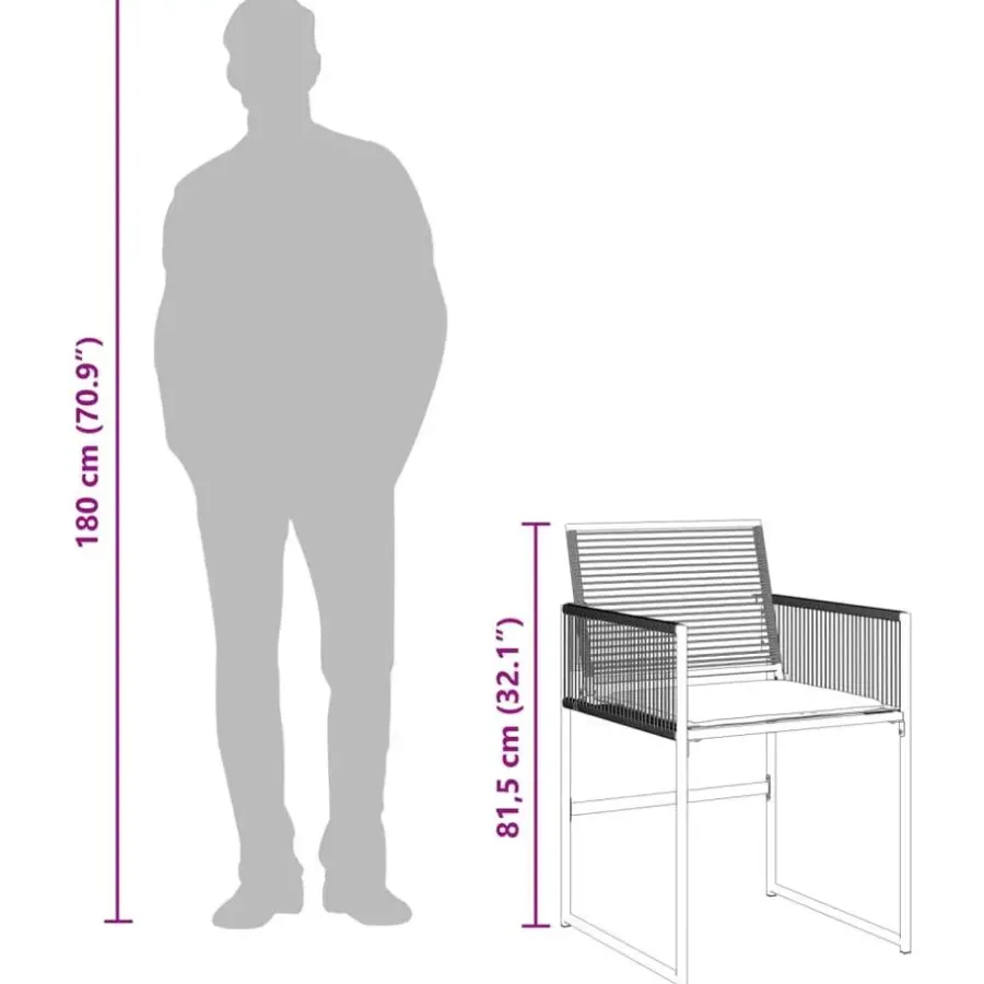 vidaXL - 7-delige Tuinset wit zitkussens - Zwart - PE rattan - 165x107 cm