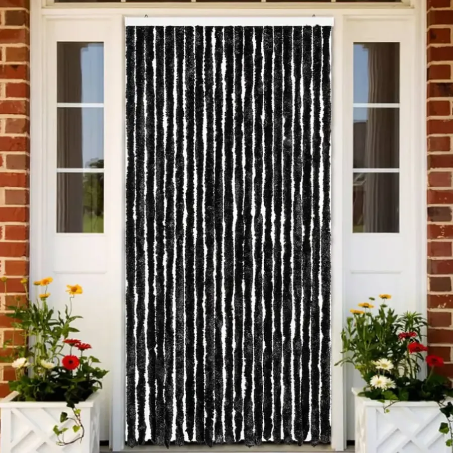 Raam En Deurhorren|Vliegengordijnen En Deurgordijnen-vidaXL - Deurgordijn - Antraciet - Polypropyleen - 90 x 200 cm