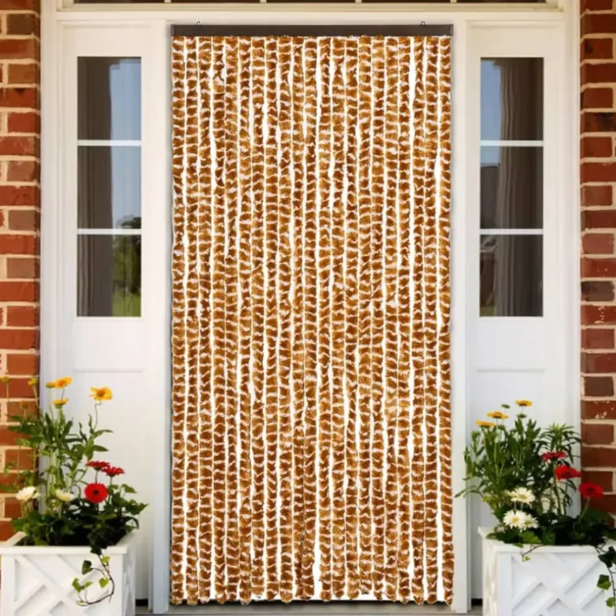 Raam En Deurhorren|Vliegengordijnen En Deurgordijnen-vidaXL - Deurgordijn - Geel - Polypropyleen - 90 x 220 cm