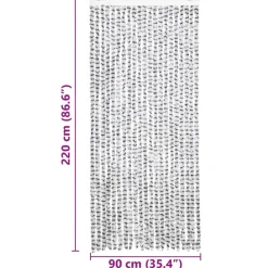 Raam En Deurhorren|Vliegengordijnen En Deurgordijnen-vidaXL - Deurgordijn - Grijs - Polypropyleen - 90 x 220 cm