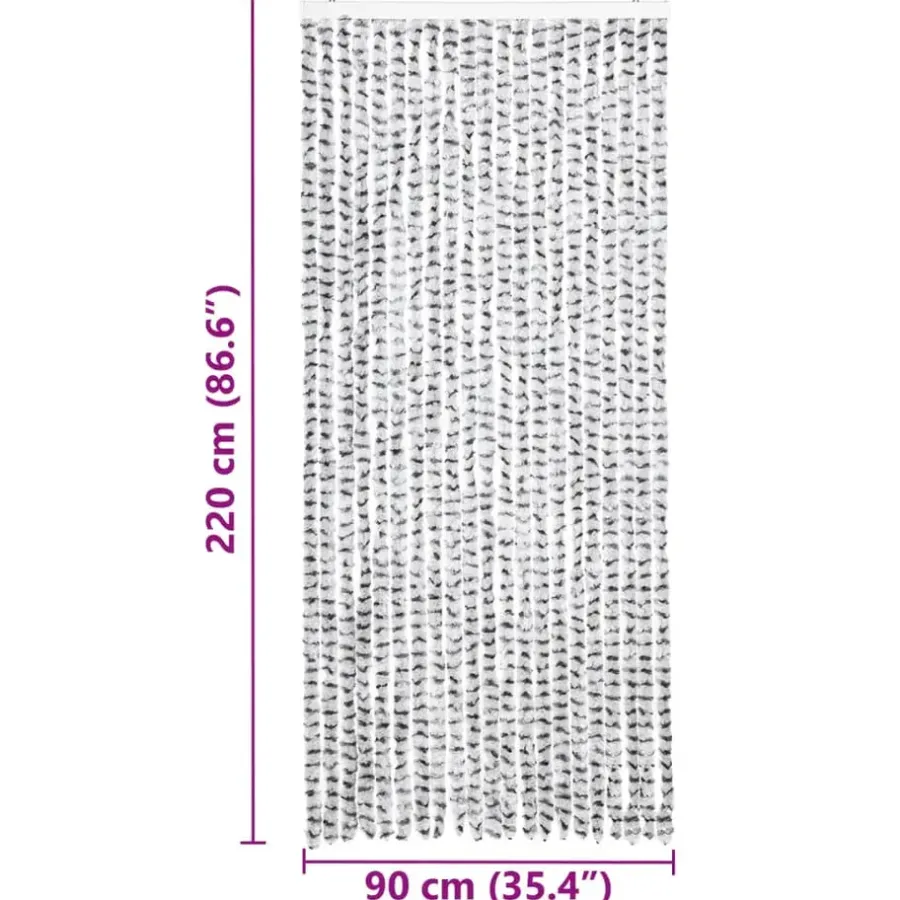 Raam En Deurhorren|Vliegengordijnen En Deurgordijnen-vidaXL - Deurgordijn - Grijs - Polypropyleen - 90 x 220 cm