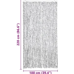 Raam En Deurhorren|Vliegengordijnen En Deurgordijnen-vidaXL - Deurgordijn - Grijs - Polypropyleen - 100 x 220 cm