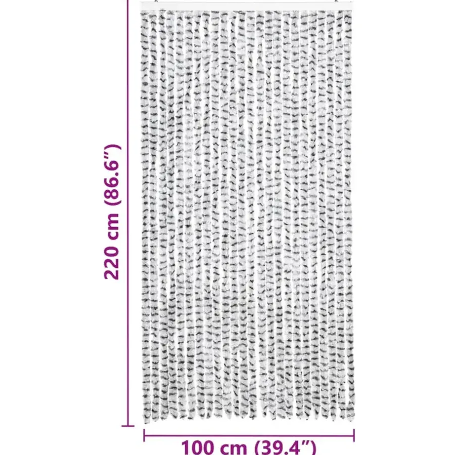 Raam En Deurhorren|Vliegengordijnen En Deurgordijnen-vidaXL - Deurgordijn - Grijs - Polypropyleen - 100 x 220 cm
