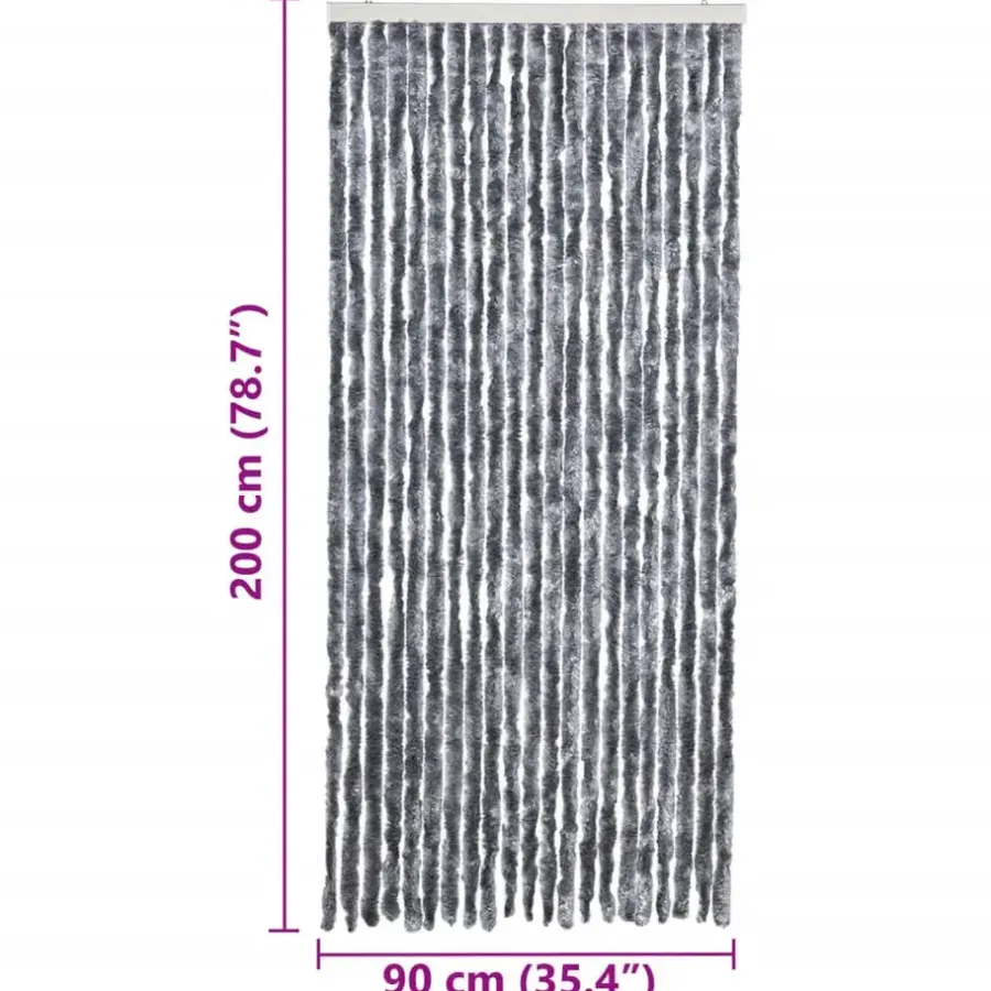 Raam En Deurhorren|Vliegengordijnen En Deurgordijnen-vidaXL - Deurgordijn - Zilver - Polypropyleen - 90 x 200 cm