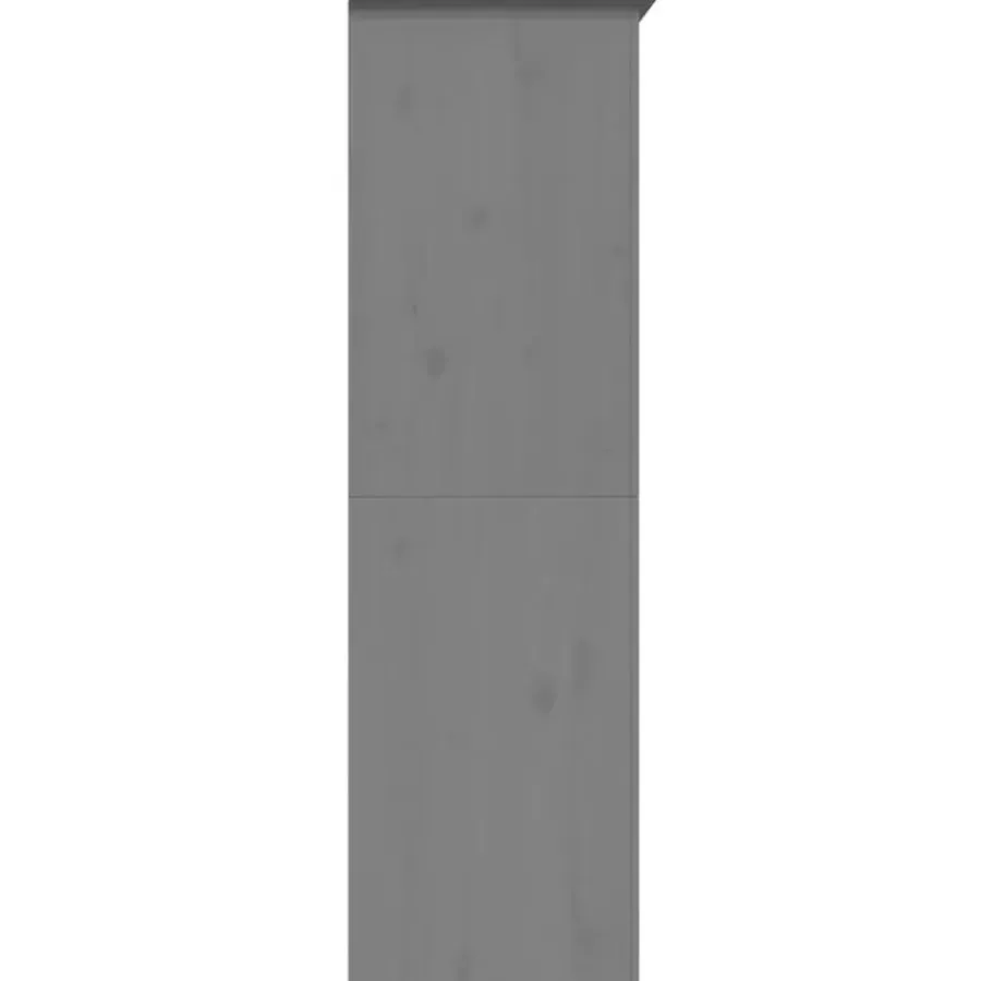 Kledingkasten|Kledingkasten-vidaXL - 2-deurs Kledingkast BODO - Massief grenenhout - Grijs - 99x53.5x173 cm