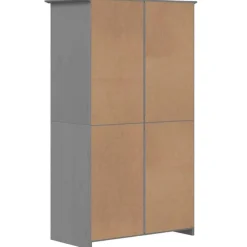 Kledingkasten|Kledingkasten-vidaXL - 2-deurs Kledingkast BODO - Massief grenenhout - Grijs - 99x53.5x173 cm
