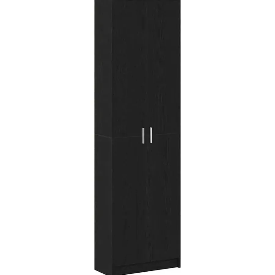vidaXL - 2-deurs Kledingkast met planken - Hout - Zwart eiken - 55x25x189 cm