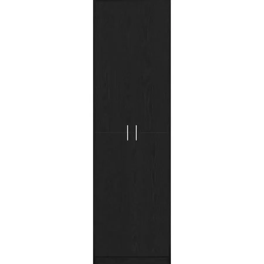 vidaXL - 2-deurs Kledingkast met planken - Hout - Zwart eiken - 55x25x189 cm