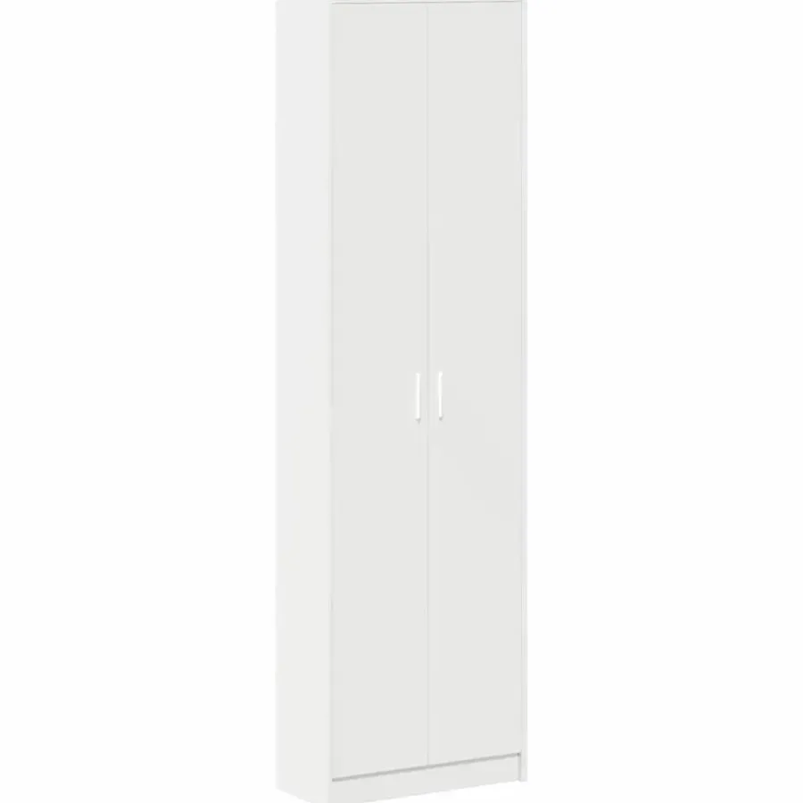 vidaXL - 2-deurs Kledingkast met planken - Bewerket hout - Wit - 55x25x189 cm