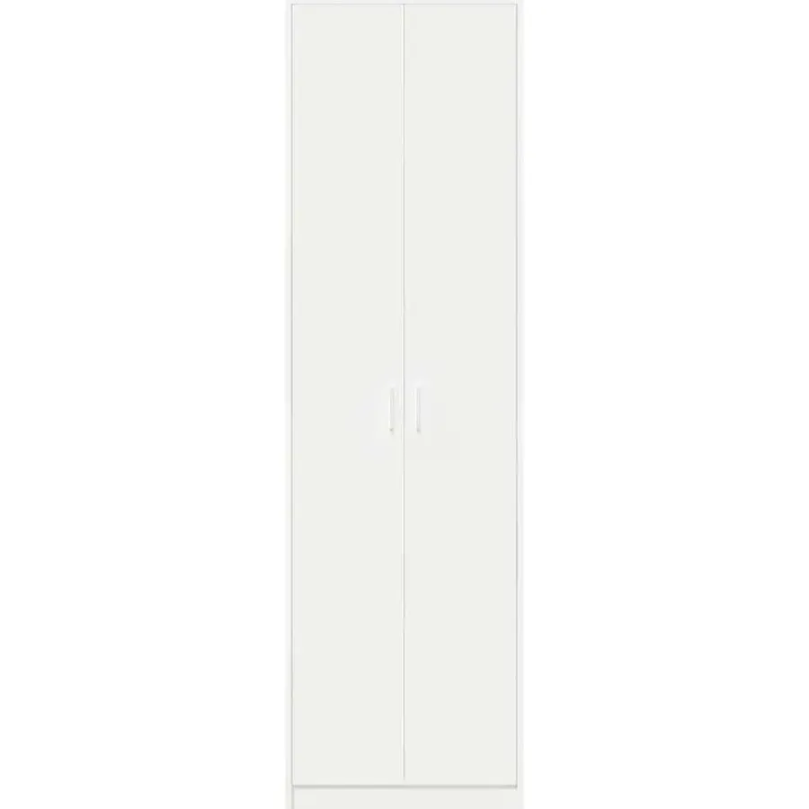 vidaXL - 2-deurs Kledingkast met planken - Bewerket hout - Wit - 55x25x189 cm
