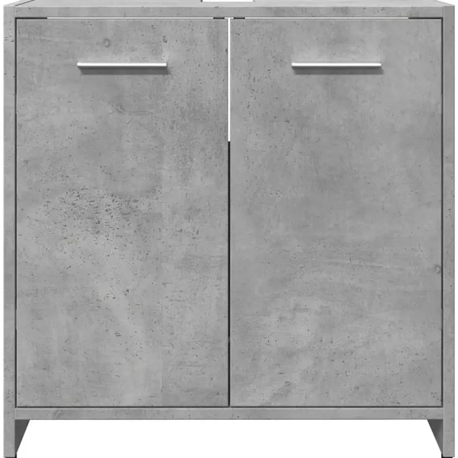 Wastafelkasten-vidaXL - 2-deurs Wastafelonderkast - Betongrijs - Bewerkt hout - 60x33x60 cm