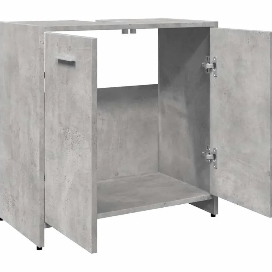 Wastafelkasten-vidaXL - 2-deurs Wastafelonderkast - Betongrijs - Bewerkt hout - 60x33x60 cm