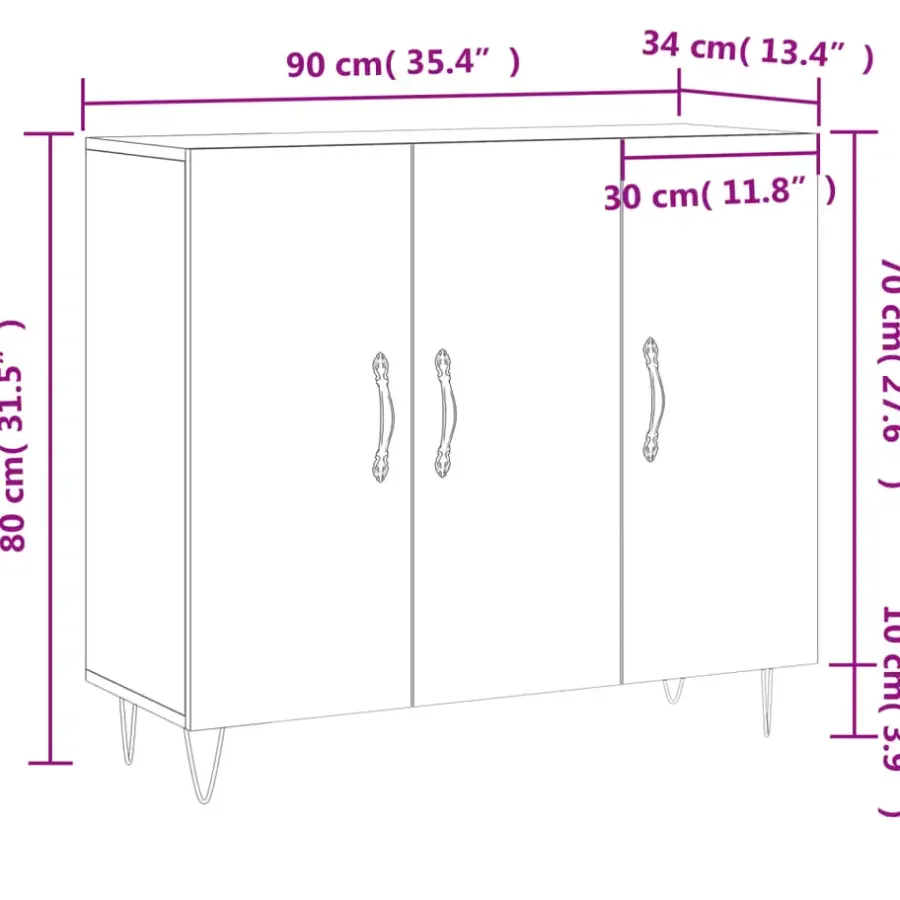Dressoirs-vidaXL - Dressoir - Bruin - Bewerkt hout