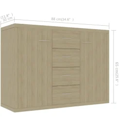vidaXL - Dressoir - Bruin - Bewerkt hout