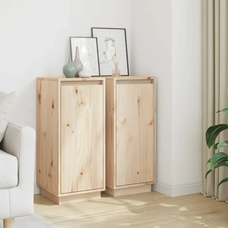 vidaXL - Dressoir - Bruin - Grenenhout - 2 stuks