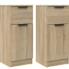 Wandkasten-vidaXL - Dressoir - Bruin - Bewerkt hout - 2 stuks