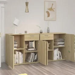 vidaXL - Dressoir - Bruin - Bewerkt hout