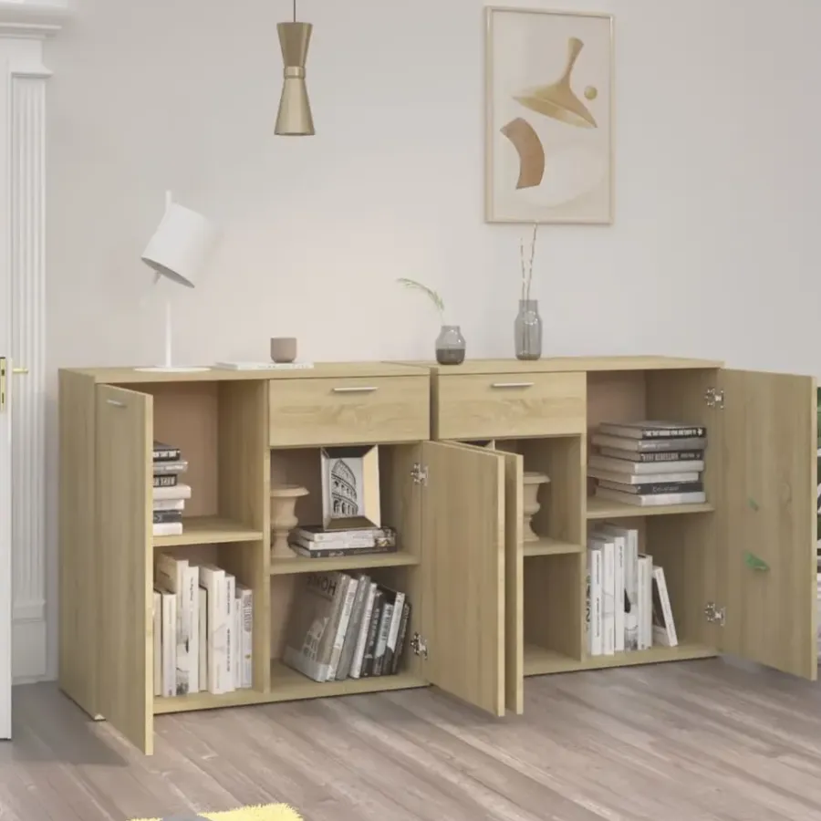 vidaXL - Dressoir - Bruin - Bewerkt hout