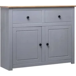 vidaXL - Dressoir - Grijs - Grenenhout
