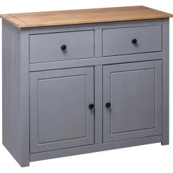 vidaXL - Dressoir - Grijs - Grenenhout
