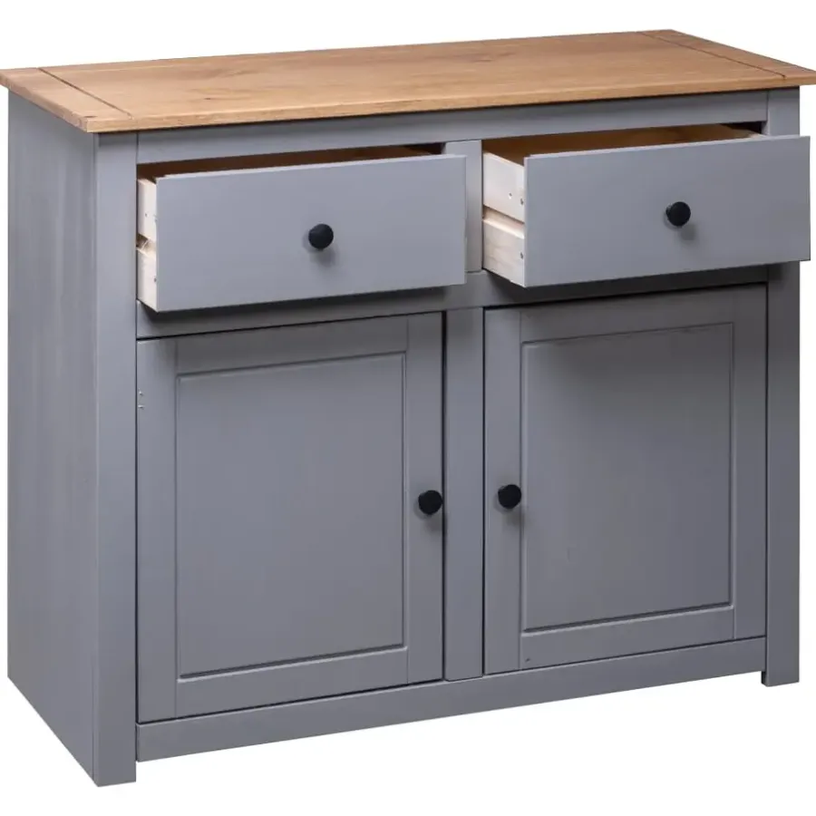 vidaXL - Dressoir - Grijs - Grenenhout