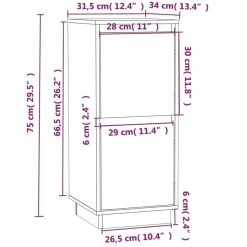 Wandkasten-vidaXL - Dressoir - Grijs - Grenenhout - 2 stuks