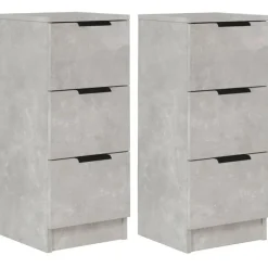 vidaXL - Dressoir - Grijs - Bewerkt hout - 2 stuks