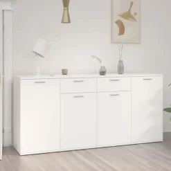 vidaXL - Dressoir - Wit - Bewerkt hout
