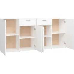 vidaXL - Dressoir - Wit - Bewerkt hout