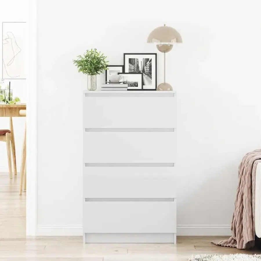 Ladekasten|Ladekasten-vidaXL - Dressoir - Wit - Bewerkt hout