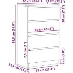 vidaXL - Dressoir - Wit - Bewerkt hout